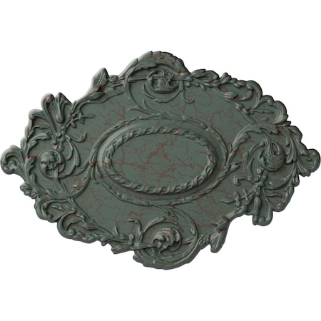 Ekena Millwork Kinsley Flowing Leaf Ceiling Medallion, Hand-Painted Cloud Burst Crackle, 30 3/8"W x 20 3/4"H x 1"P CM30KICBC